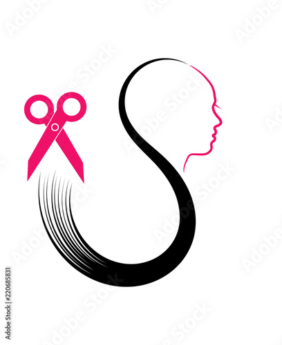 Beautiful girl head silhouette