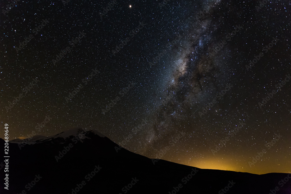 The milky andChimborazo volcano The milky andChimborazo volcano