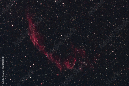 The Eastern Veil Nebula in the constellation Cygnus as seen from Mannheim in Germany.