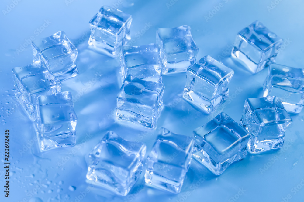 Pyramid of melted ice cubes with drops Pyramid of melted ice cubes with drops