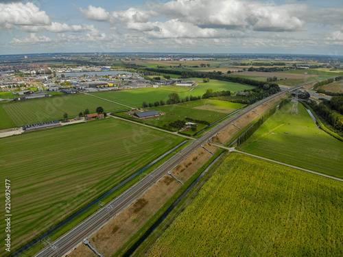 Aerial shot over a highway, A15 Bemmel GLD © Bas
