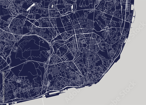 map of the city of Lisbon, Portugal