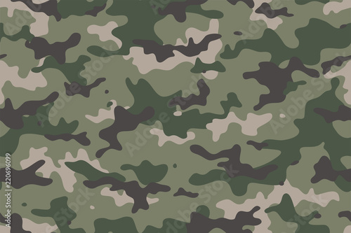 Camouflage seamless pattern. Trendy style camo, repeat print. Vector illustration.