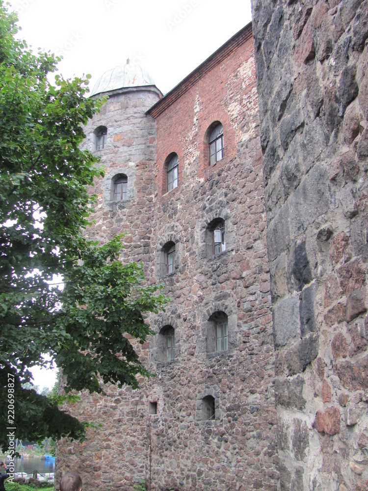 The walls of an ancient European castle The walls of an ancient European castle