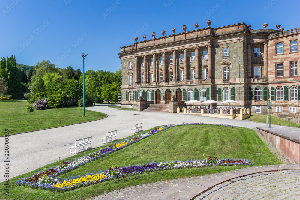 Obraz premium Castle and flowers in the Bergpark of Kassel, Germany