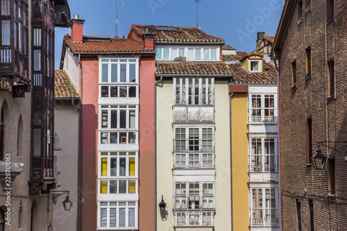 Colorful houses in the historic center of Vitoria Gasteiz, Spain