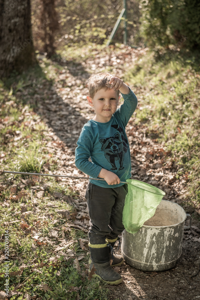 Caucasian boy playing outdoor Caucasian boy playing outdoor