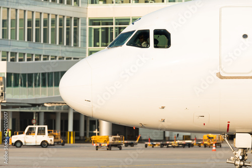 Front view of commercial je...