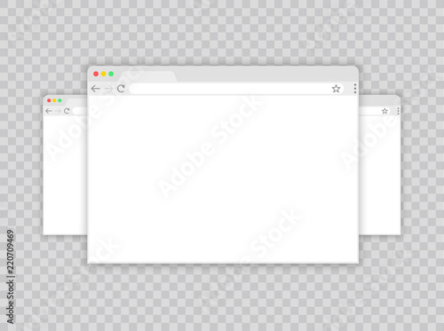 Browser window.Web browser in flat style. Window concept internet browser. Mockup screen design. Vector illustration concept. photo