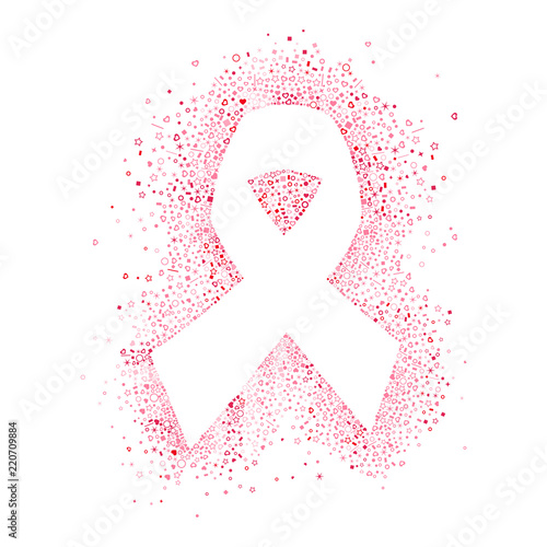Breast Cancer Awareness pink ribbon icon shape