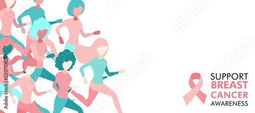 Breast Cancer Care girl group run banner concept