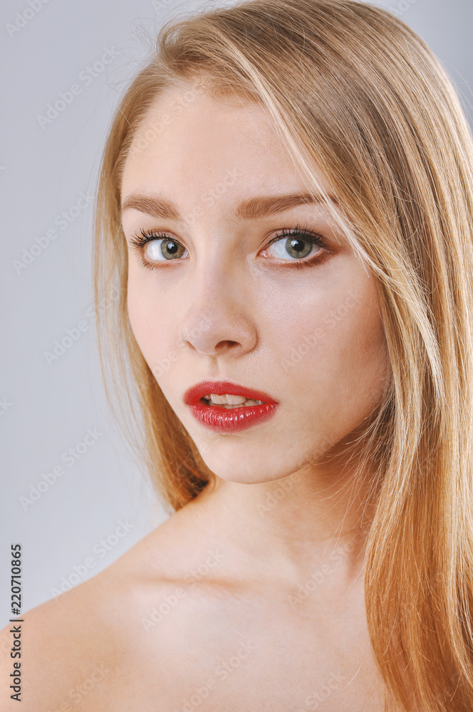 Portrait of Young Blonde Caucasian Girl Portrait of Young Blonde Caucasian Girl