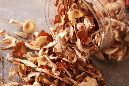 dried mixed wild exotic mushrooms photo