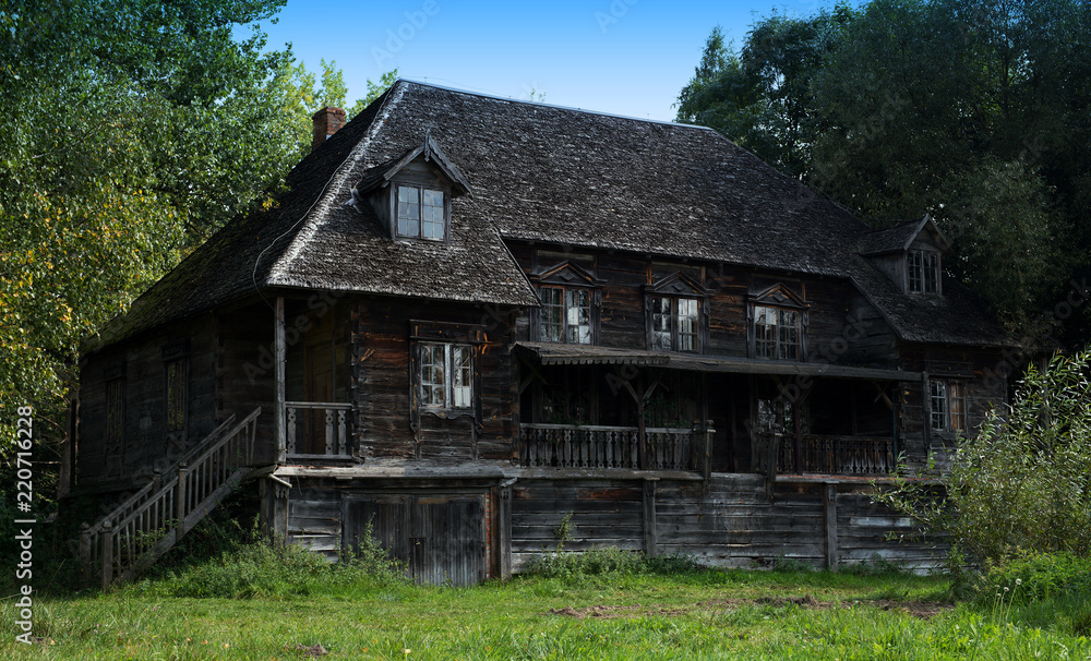 very old wooden house in Poland