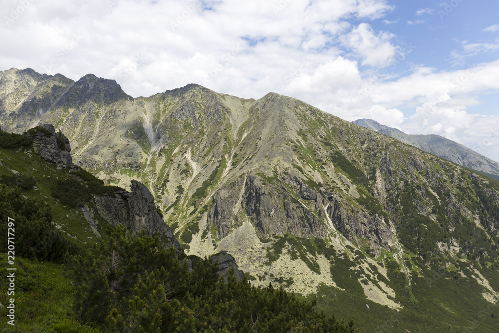 View on mountain Peaks and alpine Landscape of the High Tatras, Slovakia View on mountain Peaks and alpine Landscape of the High Tatras, Slovakia