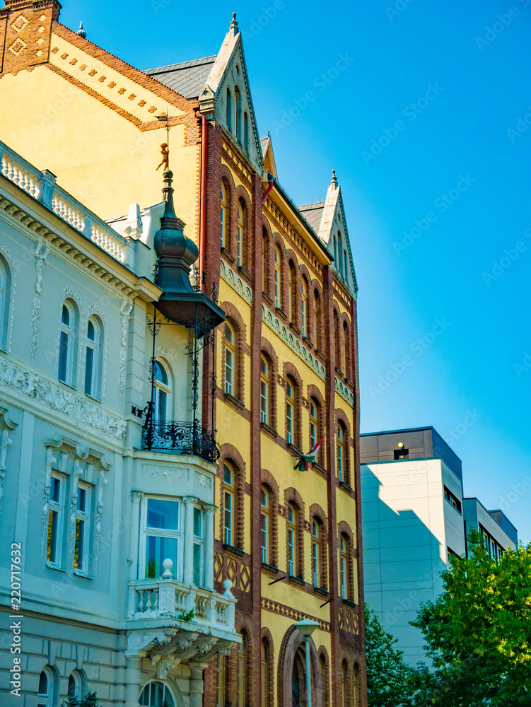 Historic architecture on a sunny day in Debrecen, Hungary
