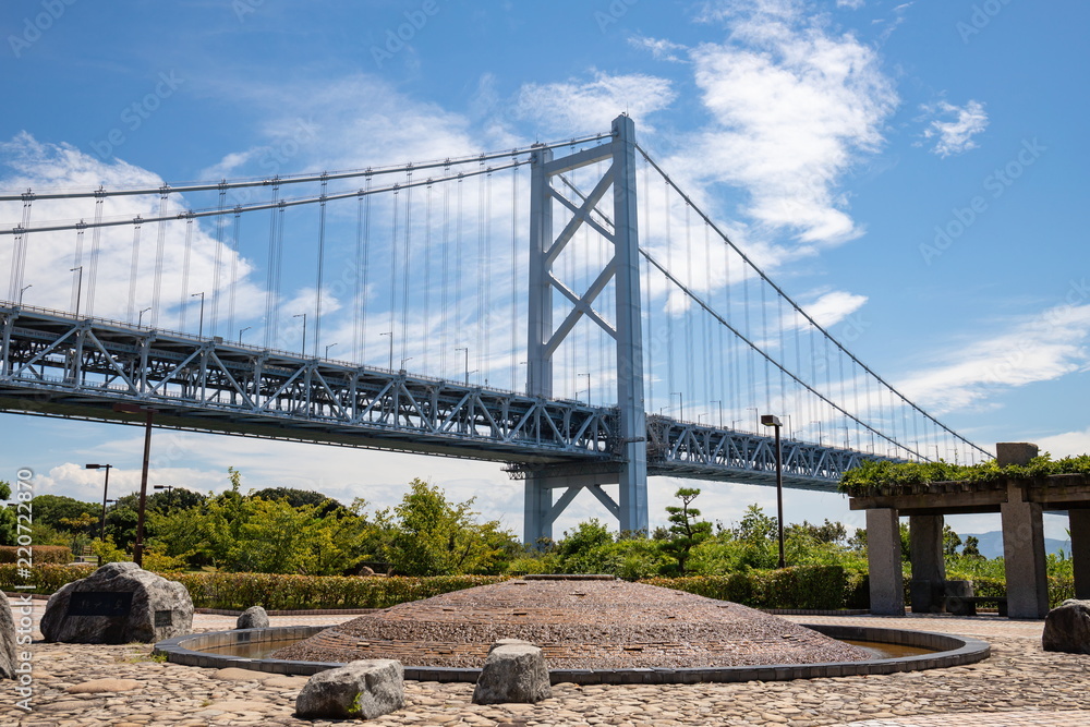 Seto ohashi bridge from Yoshima parking area,Shikoku,Japan Seto ohashi bridge from Yoshima parking area,Shikoku,Japan