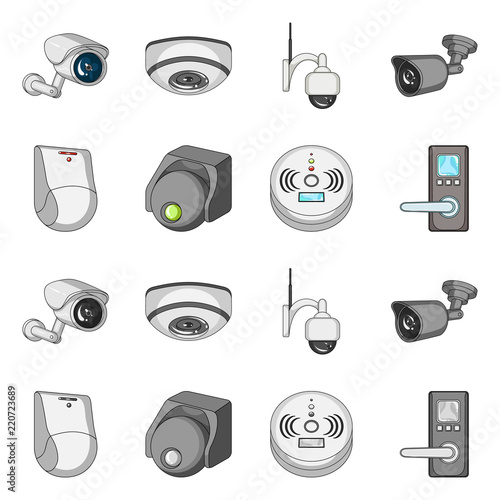 Vector design of cctv and camera symbol. Set of cctv and system vector icon for stock.