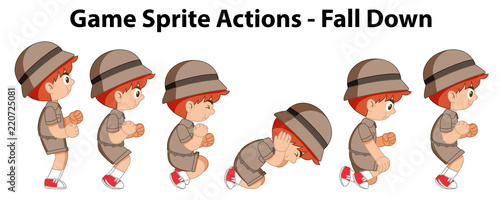 Game sprite actions - fall down
