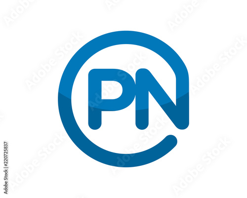 blue circle initial typography alphabet font typeset logotype image vector icon