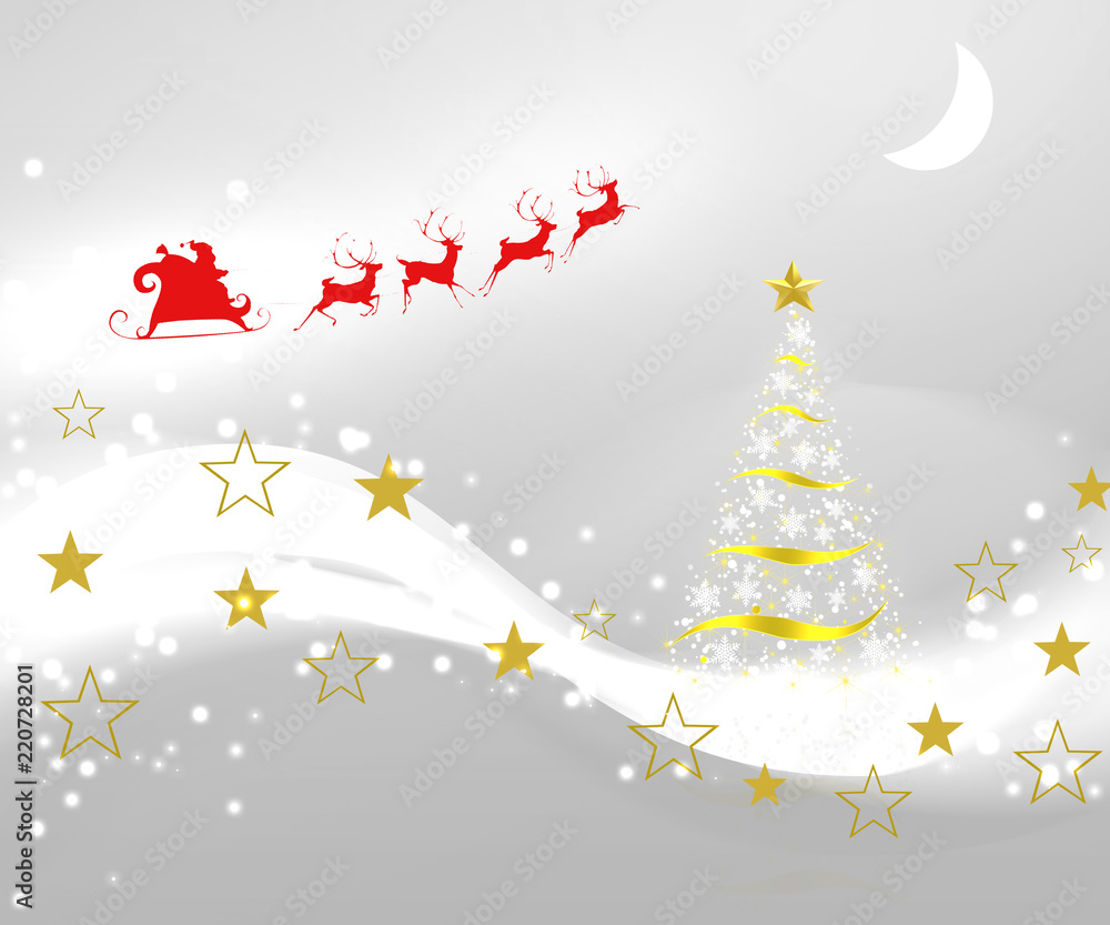 クリスマス クリスマス背景 クリスマスツリー サンタクロース 雪 結晶 Stock Illustration Adobe Stock
