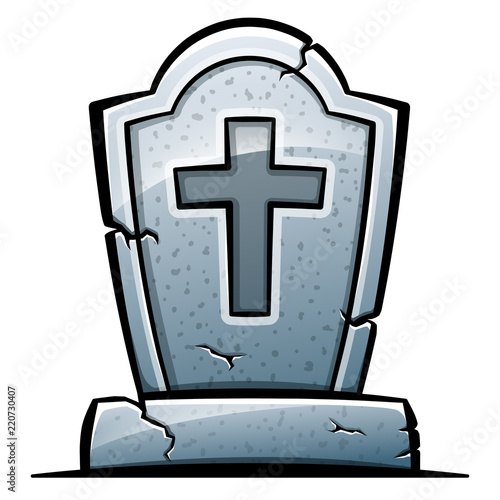 Vector tombstone on white background