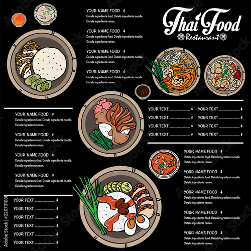 menu thai food design template graphic 