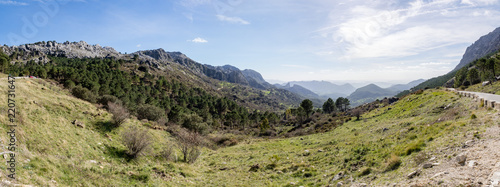 Panorama, Sierra de Zahara behind Grazalema, Andalucia, Spain