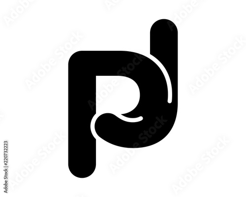 black silhouette initial typography alphabet font typeset logotype image vector icon