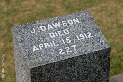 Fairview Lawn Cemetery Halifax, Titanic Victims Graves arranged neatly, no people, 
