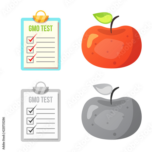 Vector design of genetic and plant sign. Set of genetic and biotechnology stock symbol for web.
