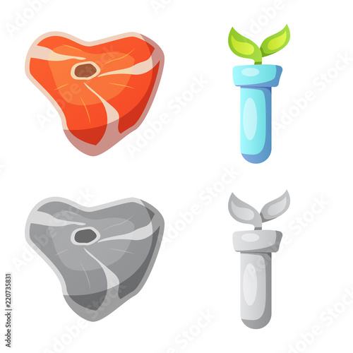 Vector illustration of genetic and plant symbol. Collection of genetic and biotechnology vector icon for stock.