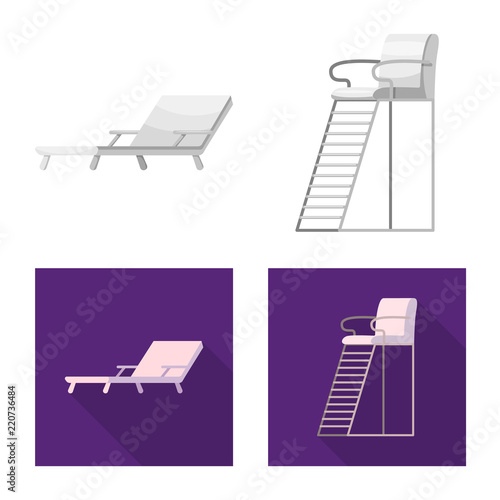 Isolated object of pool and swimming icon. Set of pool and activity stock vector illustration.