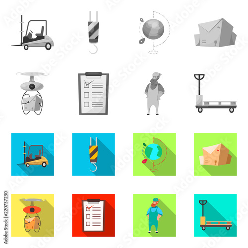 Vector design of goods and cargo symbol. Collection of goods and warehouse vector icon for stock.