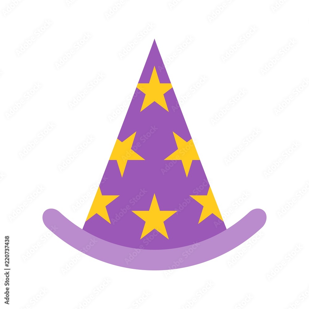 wizard hat, Halloween related icon, flat design