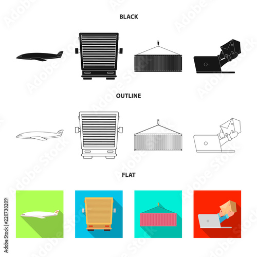 Isolated object of goods and cargo icon. Collection of goods and warehouse vector icon for stock.