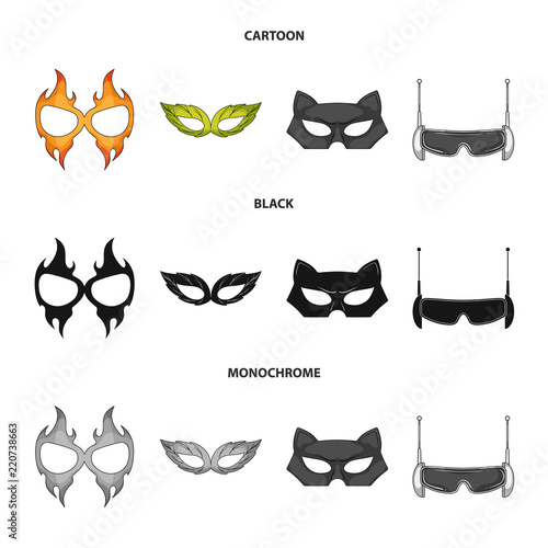 Vector design of hero and mask logo. Collection of hero and superhero stock symbol for web.