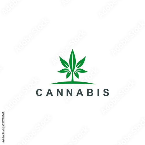 cannabis logo, marijuana medical leaf icon symbol logo template vector illustration