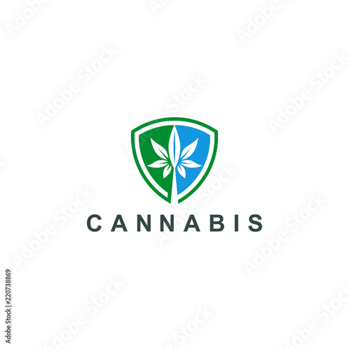cannabis logo, marijuana medical leaf icon symbol logo template vector illustration