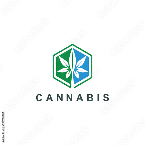 cannabis logo, marijuana medical leaf icon symbol logo template vector illustration