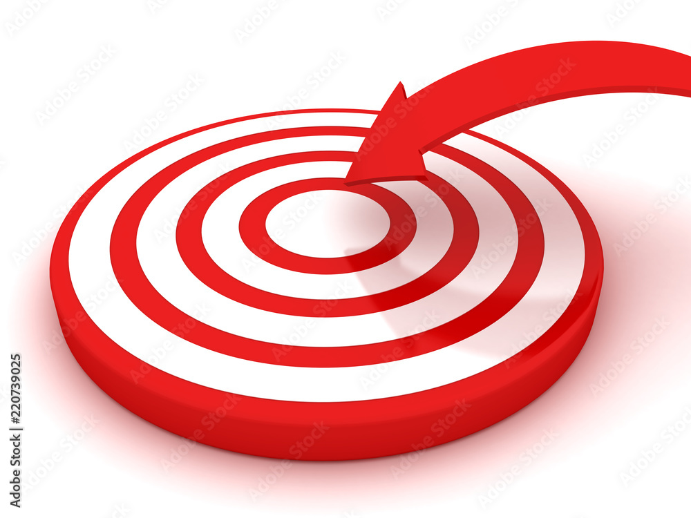 Arrows hitting the center of target - success business concept Arrows hitting the center of target - success business concept