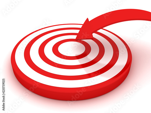 Arrows hitting the center of target - success business concept