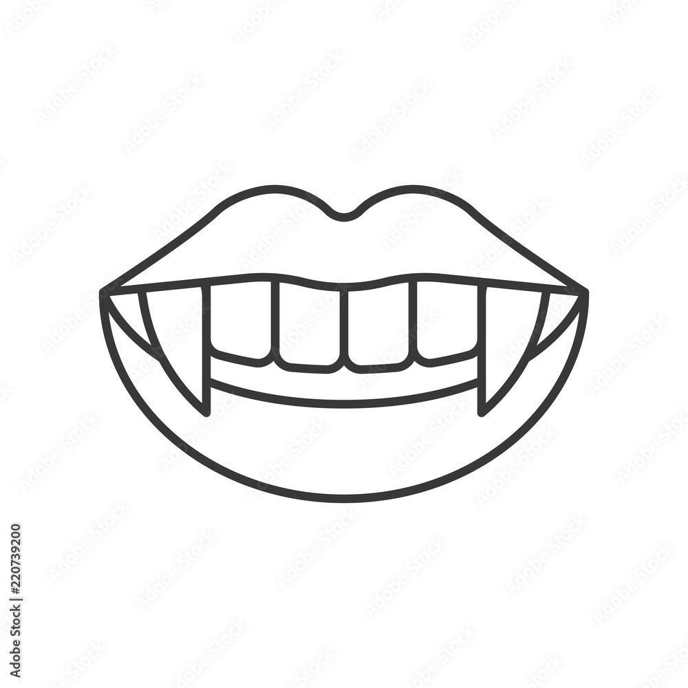 vampire teeth coloring page