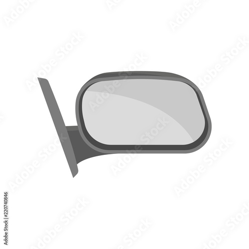 Flat vector of outside rear view mirror. Part of automobile. Car theme. Element for poster of auto shop or repair service