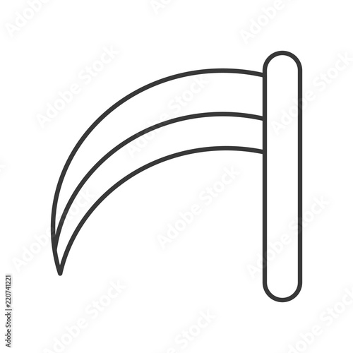 death scythe, Halloween related hollow outline icon, editable stroke