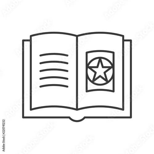 magic witch book, Halloween related hollow outline icon, editable stroke