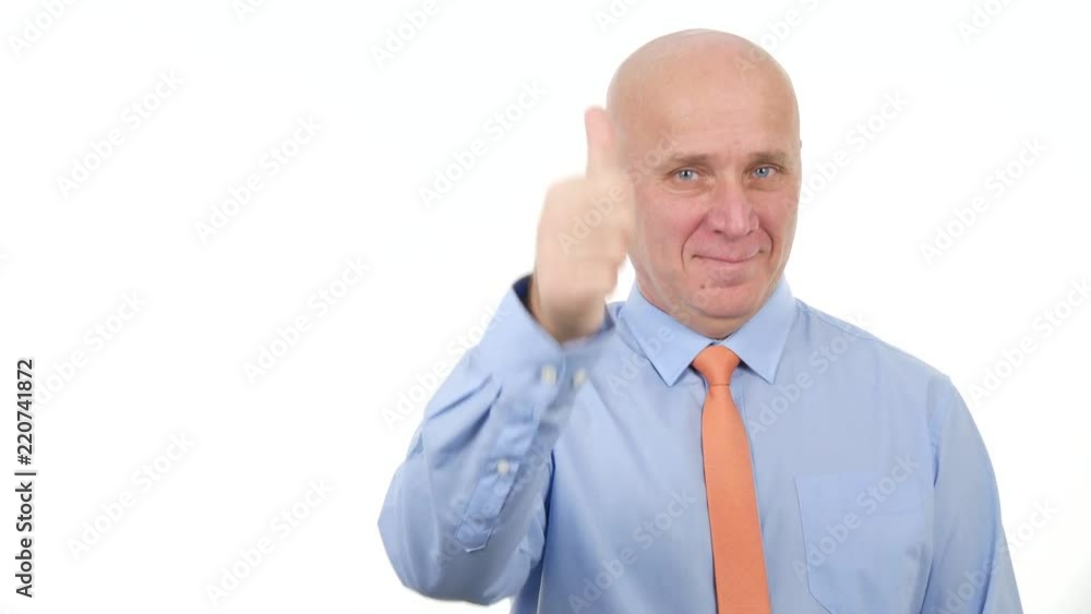 Businessman Smile Confident Pointing With Finger and Thumbs Up Good Job Gestures Businessman Smile Confident Pointing With Finger and Thumbs Up Good Job Gestures