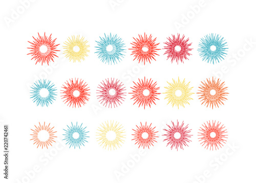 Bright firework, decoration twinkle, shiny flash. Glowing light effect star. Sparkle lights vector