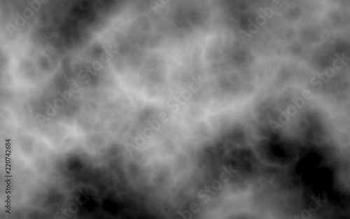 Background of abstract gray color smoke isolated on black color background. The wall of gray fog. 3D illustration