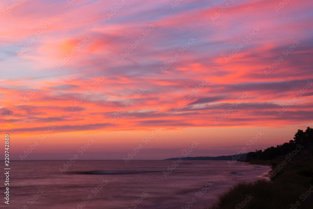 Fototapeta premium Lake Michigan Sunset, Montague, Michigan